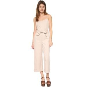 club monaco ellia waist tie ankle khaki jumpsuit - SIZE 4